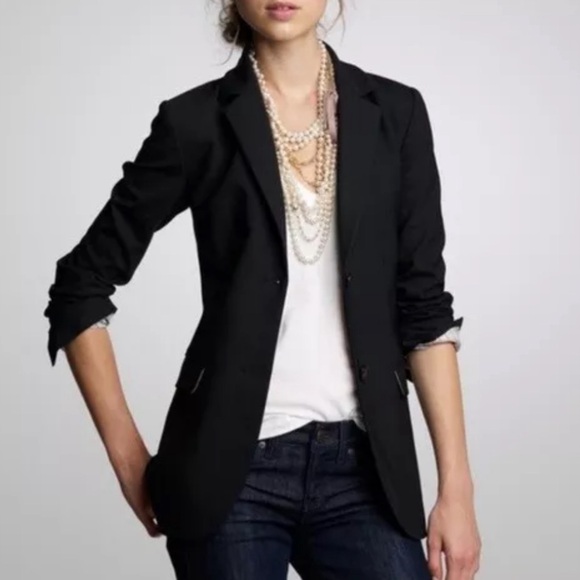 J. Crew • The Boyfriend Wool Blazer in Blackn - Picture 2 of 7